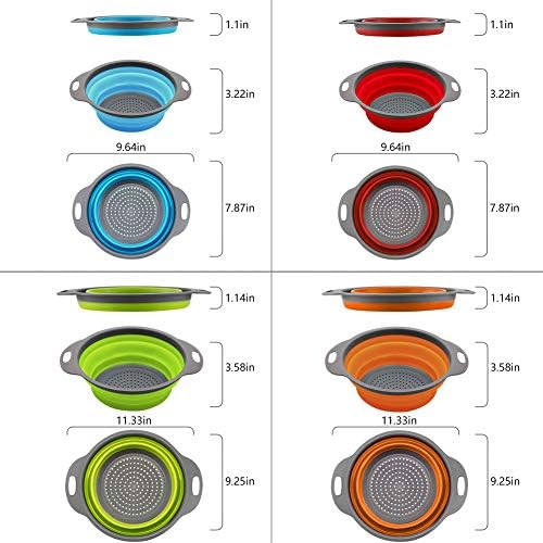 QiMH Collapsible Colander and Strainer Set of 4, 2 PC 4 Quart(1 gal)