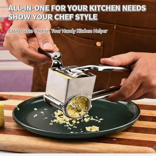 Handheld Rotary Cheese Grater, 430 Steel