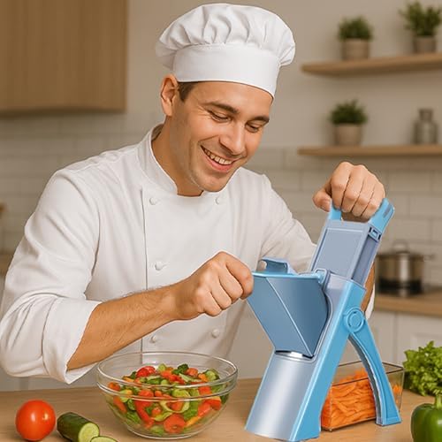 Safe Mandoline Slicer, 5-in-1 Vegetable Chopper