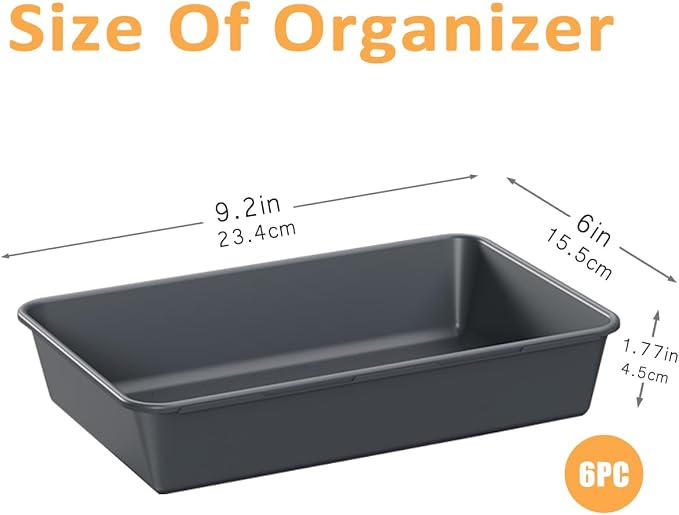 Kutesna 6 PCS Large Plastic Drawer Organizer, Versatile Plastic Storage Bins - Image 2
