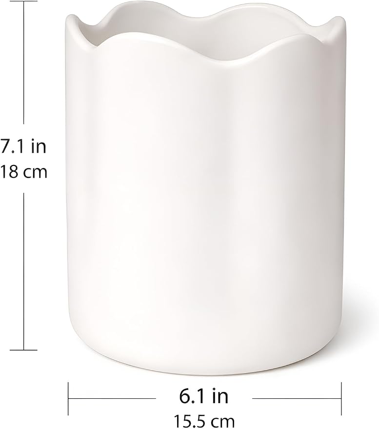 Ceramic Utensil Holder for Kitchen Counter, 7.1" Large Kitchen Utensil Holder - Image 4