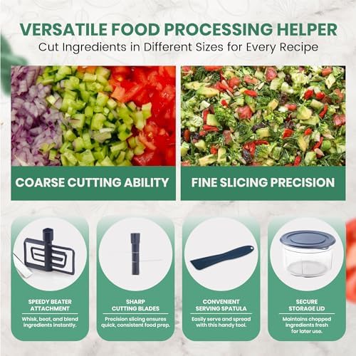 Vivaant Hand Pull Manual Food Chopper, Onion Chopper Vegetable Cutter