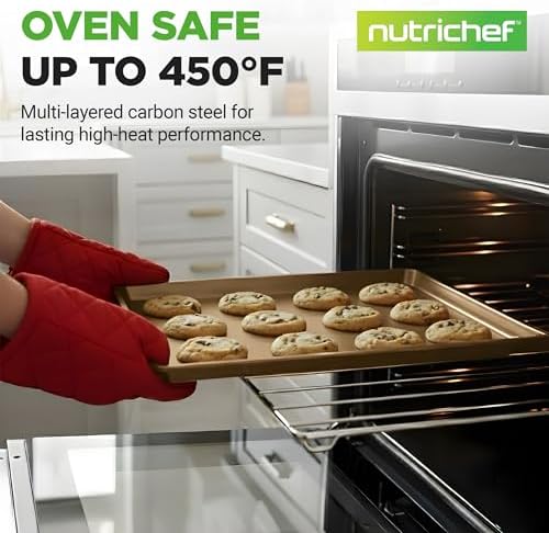 NutriChef Nonstick XL Cookie Sheet Baking Pan, Extra Large 22 Inch x