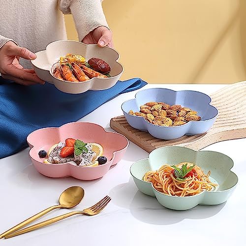 5 Pack Small Dessert Bowls 21oz, 7 Inch Wheat Straw Snack Appetizer