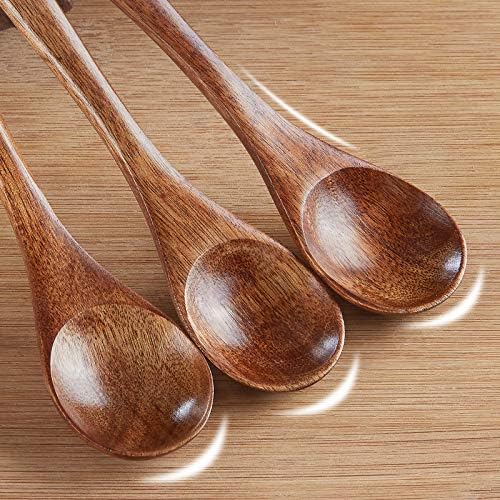 Sevensun Small Wooden Teaspoon, 6pcs Serving Wooden Utensils For