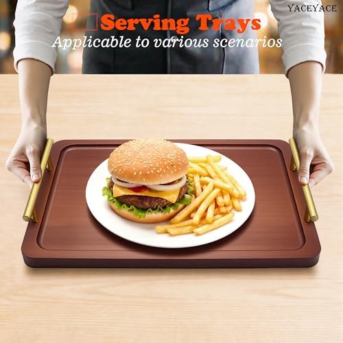 Small Wooden Tray for Ottoman, 12"x7.5"x1.75" Wood Trays with