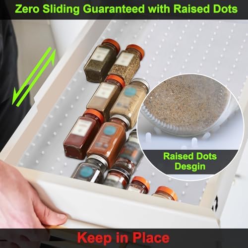 Gosmol Spice Drawer Organizer Insert - Silicone Spice Drawer Liner