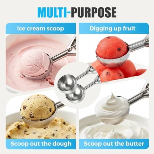 Ice Cream Scoop & Cookie Scoop Set – Multi-Purpose Stainless Steel