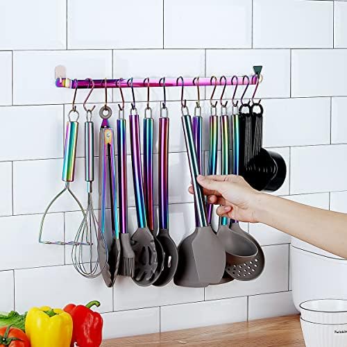 HOMQUEN Silicone Kitchen Cooking Utensils Set, 38-Piece