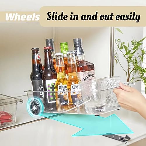Roll-Out Refrigerator Organizers and Storage, 2 Pack Drawer Fridge