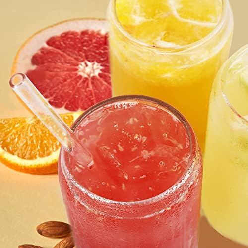 GIVAMEIHF 12 Pcs Glass Cups with Lids and Straws,16 oz Glass Tumbler