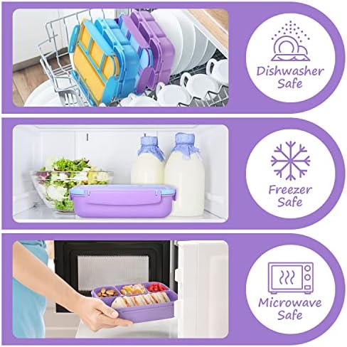 QQKO Bento Lunch Box for Kids Girls Boys, Toddler Kids Lunch Boxes for