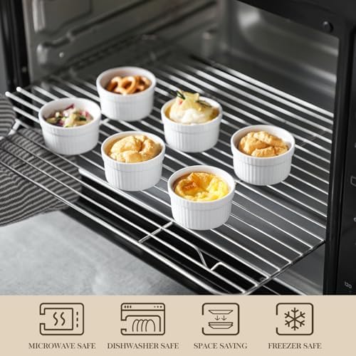 MALACASA Mini Ramekins 2 oz set of 24, Ramiken, Ceramic Creme Brulee