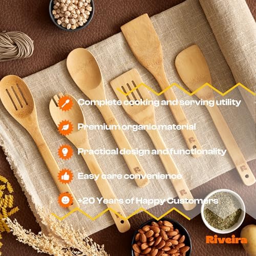 Riveira Bamboo Cooking Utensils Set, 6-Piece
