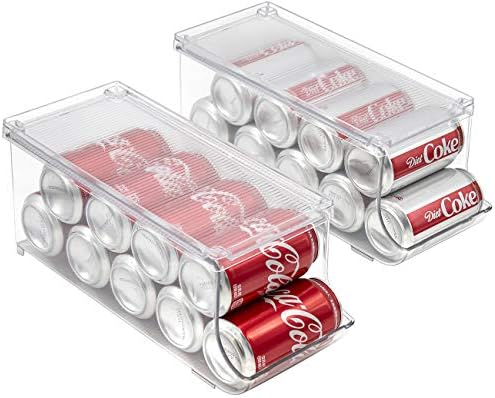 Sorbus Soda Can Organizer for Fridge & Freezer, Stackable with Lid