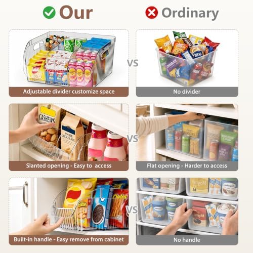 3 Pack Adjustable Divider Storage Bins
