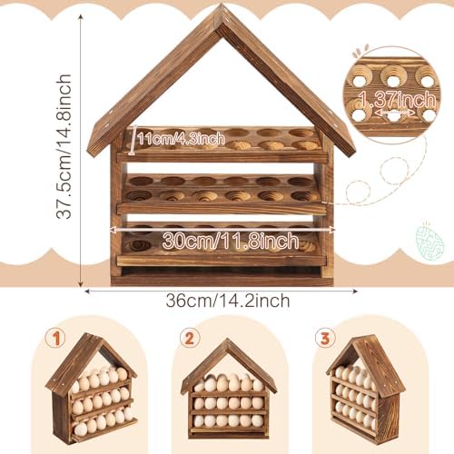Remerry Wooden House Egg Holder, 36-Hole, Brown