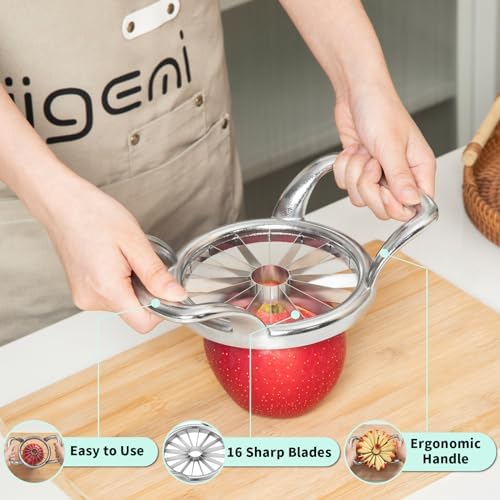 5.5 Inch Extra Large 16-Slice Apple Corer, Heavy Duty Divider Wedger