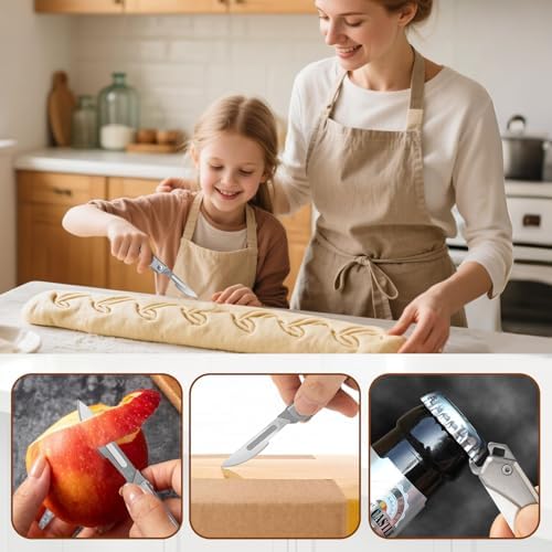 CRUIFU Folding Bread Lame Dough Scoring Tool with 10 Blades & Storage