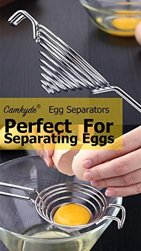 CAMKYDE Stainless Steel Egg Separator, Set of 2, Red