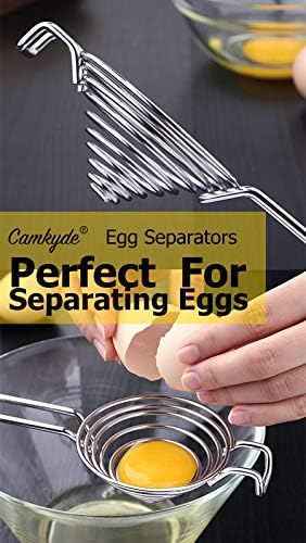 CAMKYDE Stainless Steel Egg Separator, Set of 2, Red