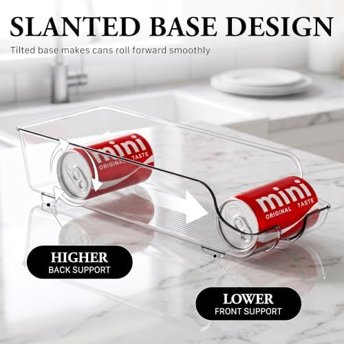 Simple Houseware Mini Soda Can Organizer Dispenser Fridge/Pantry, Set of 2