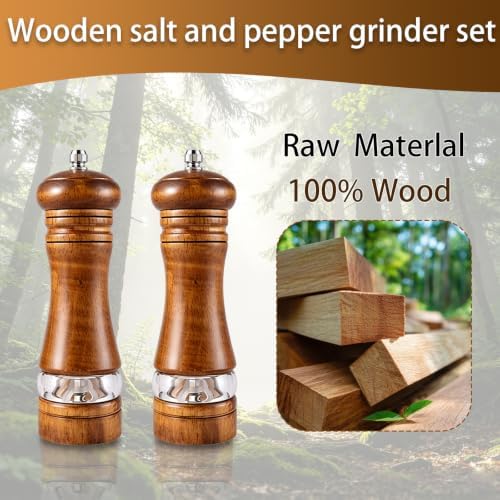 Wooden Salt and Pepper Grinder Set