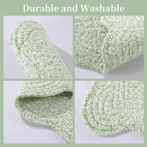 MABOZOO 100% Cotton Quilted Placemats Set of 6,Washable Cloth Table