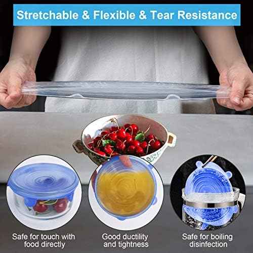 Silicone Stretch Lids, 14 PCS, 7 Sizes Reusable Bowl Covers