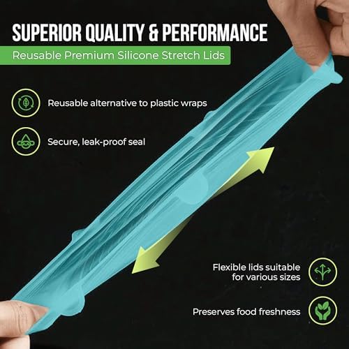 Reusable Silicone Stretch Lids, Food Storage, 7 Pack