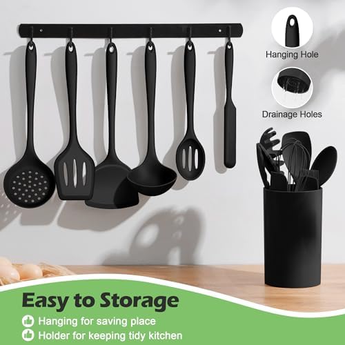 Homikit 15pcs Silicone Cooking Utensil Set with Holder