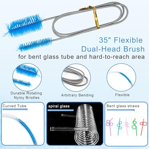 13Pcs Glass Cleaning Kit Tube Pipe Cleaners Straw Cleaner Brush