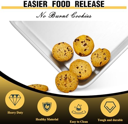 Commercial Quality Baking Sheet Pan Set, Natural Aluminum Cookie