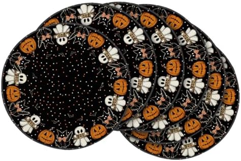 Artoid Mode Ghost Cat Halloween Round Placemats Set of 6-14 Inch