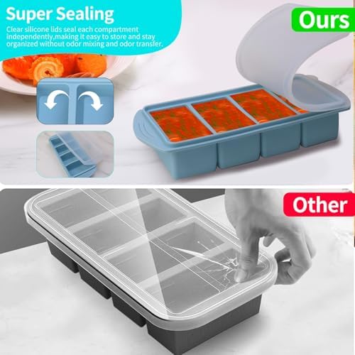 Silicone Freezer Molds Gift Set with 1,and 2 Tbsp, 1/2, 1, and 2 Cup