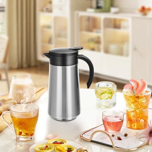 GearRoot 28oz Small Coffee Carafe Insulated Coffee Pot, Silver