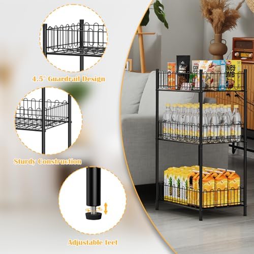 OYEAL Water Bottle Holder Rack 3 Tier Soda Drink Organizer Vertical
