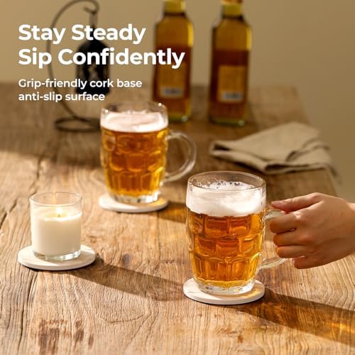 LIFVER Coasters Set of 6, Absorbent Drink Coasters, Marble Style