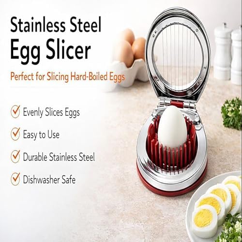 Egg Slicer & Cutter for Hard Boiled Eggs – 2-Way Multipurpose
