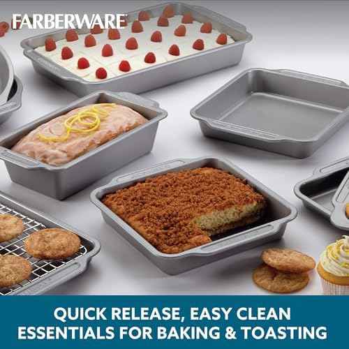 Farberware Nonstick Bakeware Set with Cooling Rack for Baking, 10-Piece