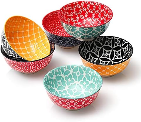 DOWAN 10 oz Small Bowls Set of 6 - Ceramic Ice Cream Bowls, Small