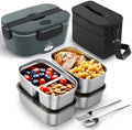 Heated Lunch Box,120W Electric Lunch Box for Adults with 1.5L 304