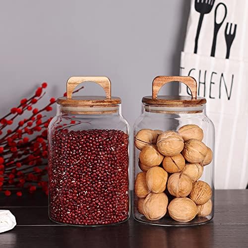 SAIOOL Glass Kitchen Canister Set of 2
