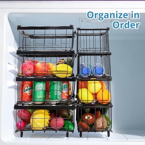 MiaLi Freezer Organizer Bins, 4 Pack Freezer Storage Containers