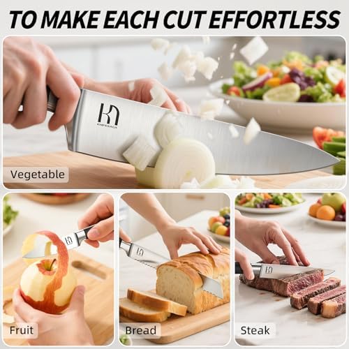 KnifeSaga 15 Pcs Japanese Knife Set with Sharpener