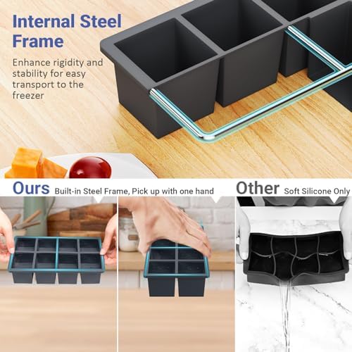 Large Ice Cube Trays for Whiskey: GGOW Big Silicone Ice Cube Trays