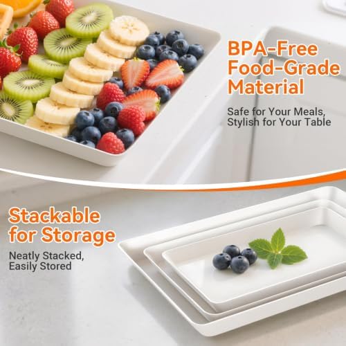 6-Pack Serving Tray in 3 Sizes, Serving Platter, Trays for Serving