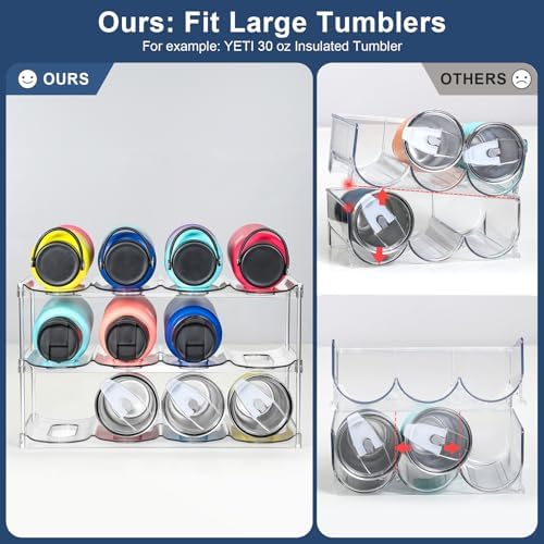 LARGER Compartment - 3 Tier Stackable Water Bottle Organizer Holder