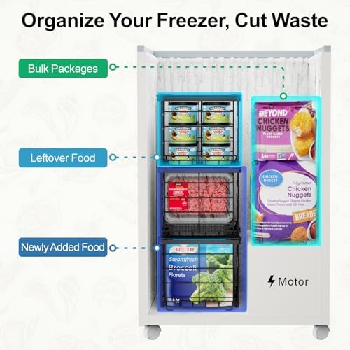 iSPECLE Stackable Freezer Organizer Bins, 3.5 Cu.ft, 3 Pack