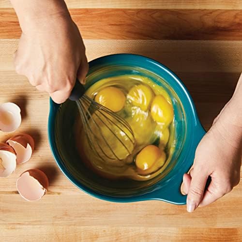 Rachael Ray Ceramics Nesting Mixing Bowl Set with Pour Spout, 1 Quart